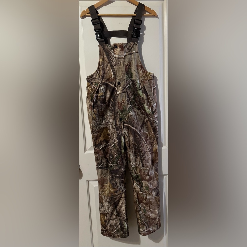 Game Winner kids insulated overalls, large, real tree